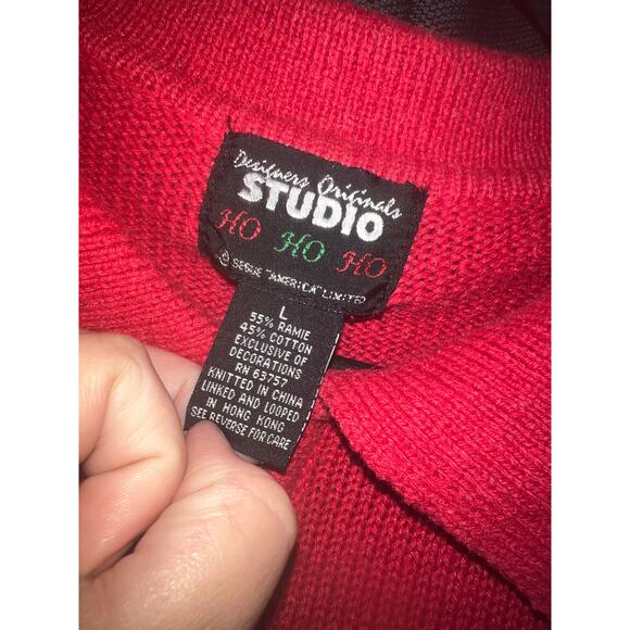 Ugly Christmas Sweater Xmas Cardigan Size Large Vintage - Picture 3 of 4